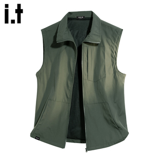 it :5cm/FIVECM春季翻领工装风马甲男无袖拉链坎肩常规款背心外套