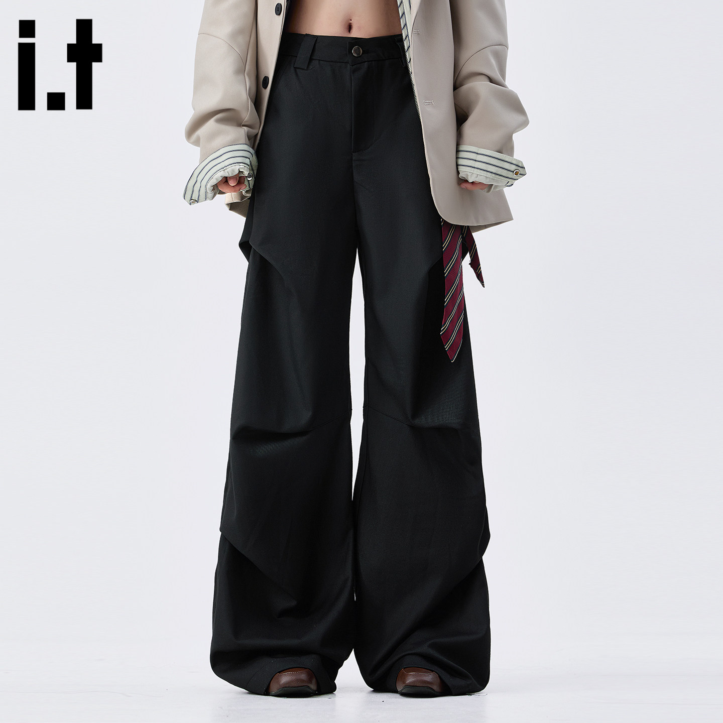 it :5cm/FIVECM2026新款春季牛仔裤女宽松休闲直筒阔腿工装长裤