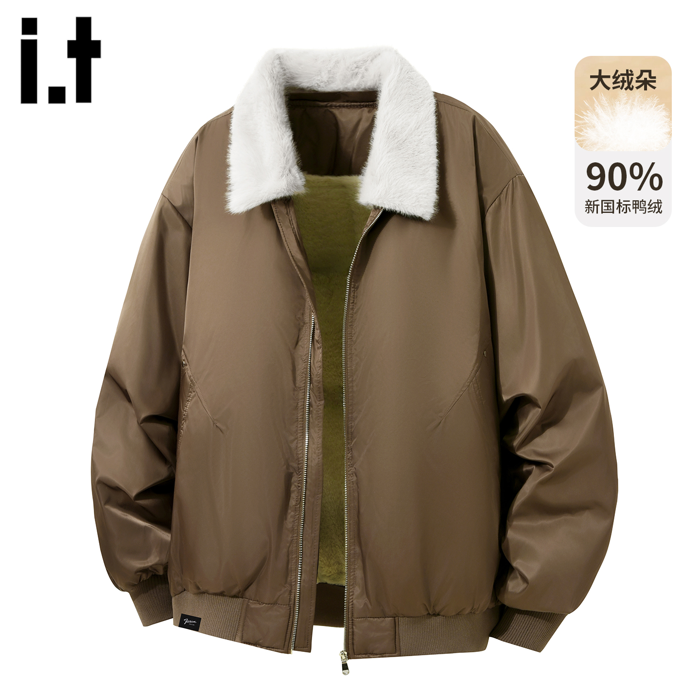 it5cm/FIVECM复古毛毛领羽绒服