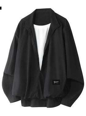 it :5cm/FIVECM老钱风长袖衬衫男士秋季新款美式高级感假两件衬衣