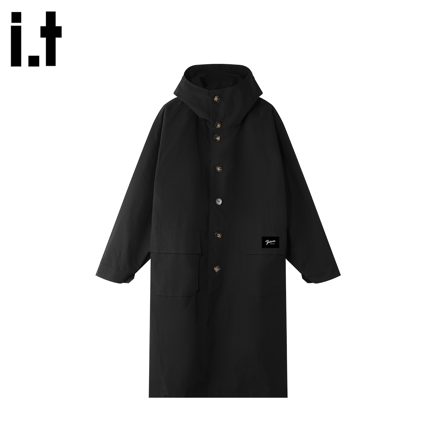 it :5cm/FIVECM高级感连帽中长款风衣男女2025春秋季情侣宽松外套