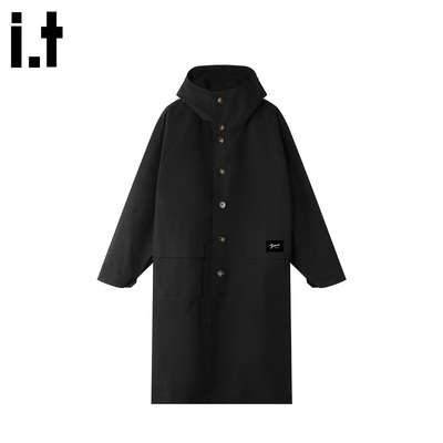 it :5cm/FIVECM高级感连帽中长款风衣男女2025春秋季情侣宽松外套