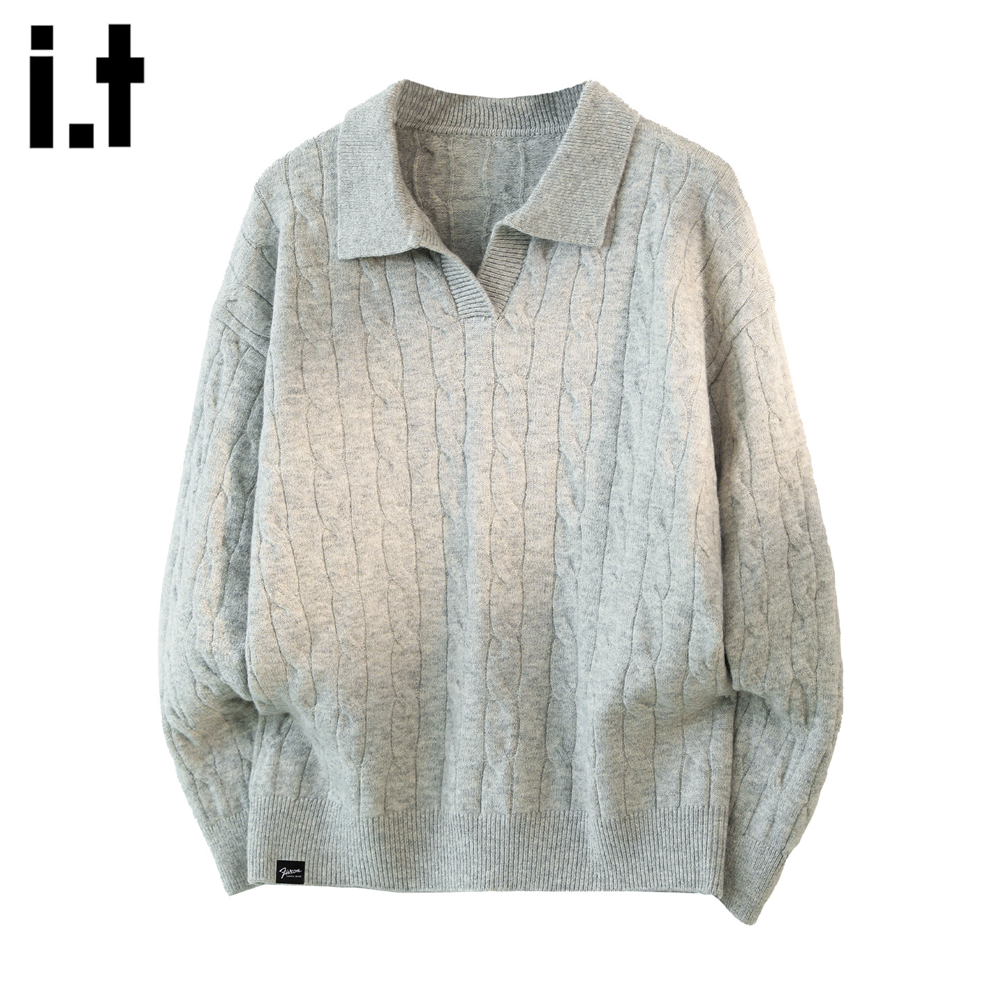 IT'S5cm/五cm潮流麻花翻领毛衣