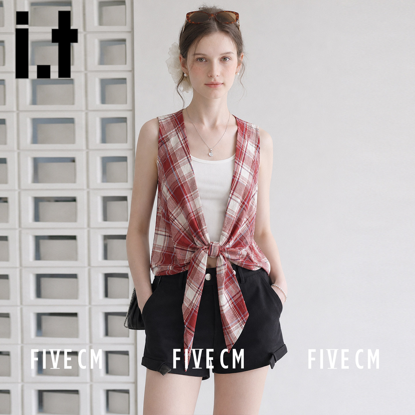 itFIVECMV领系带收腰背心