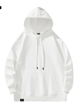 it :5cm/FIVECM白色长袖连帽卫衣男士2025秋冬季慵懒宽松休闲上衣