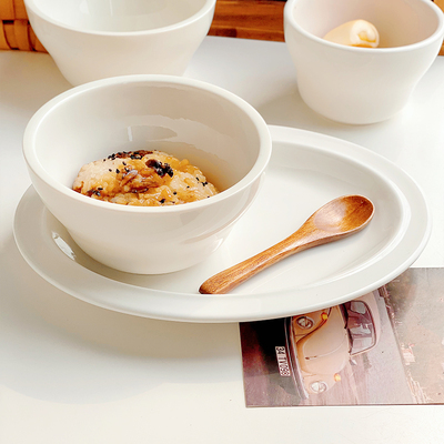 外贸原单正品尾货ins风奶白色甜品碗陶瓷米饭碗水果碗燕麦酸奶碗