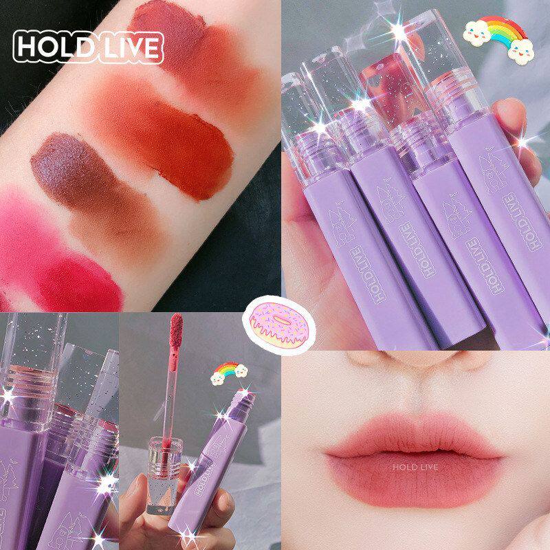 正品HOLD LIVE麦迪熊柔雾唇泥 丝绒雾面哑光焦糖栗子南瓜红茶唇釉