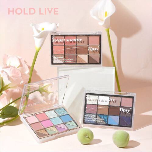 正品HOLD LIVE玩色光影十六色眼影盘多巴胺土豆泥学生烟熏大地色