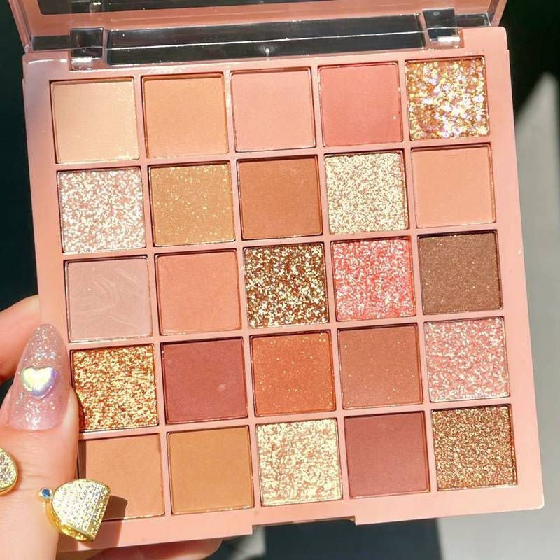 正品MGL甜美少女25色眼影盘人鱼姬细闪玫瑰芋泥盘自然大地色系橘