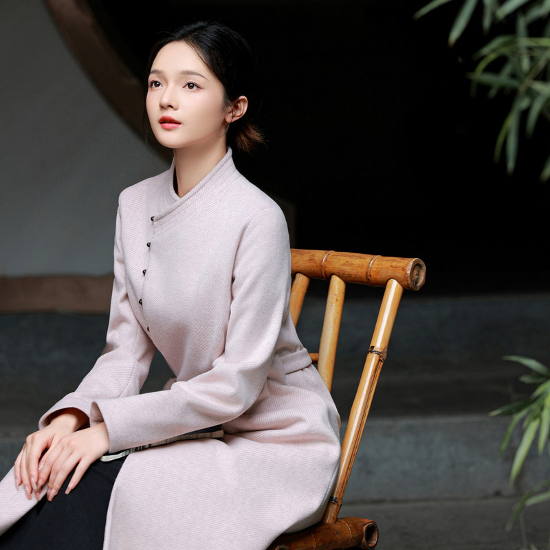 新中式禅意茶服冬装2023新款唐装外套中长款中国风佛系禅服居士服