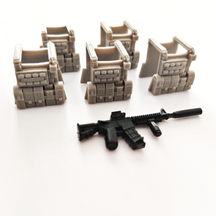 积木军事第三人人仔武器4CM配件 美军陆战队PC GEN3防弹作战背心
