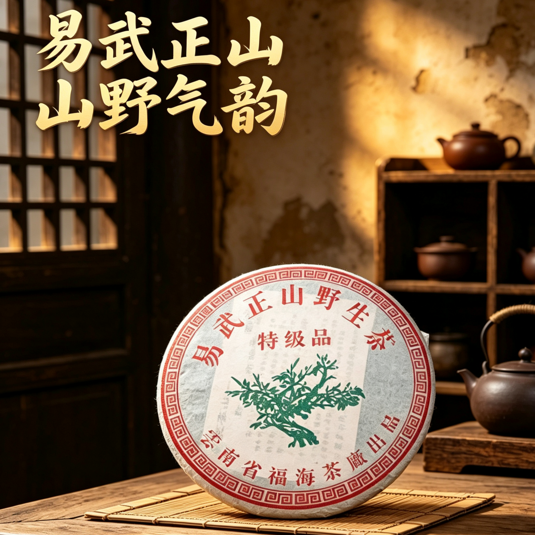 2004年易正山老树茶饼茶熟茶云南普洱茶熟普洱茶饼茶七子饼茶干仓