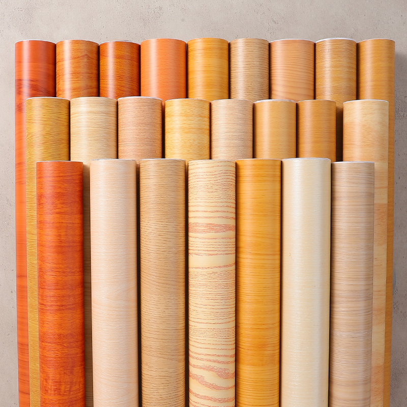 领爵黄色木纹自粘贴膜