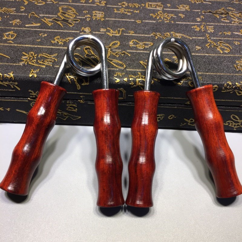 减压滚木竹节复训练握力器紫檀实手指康单手捏男随身器健身轮陀螺