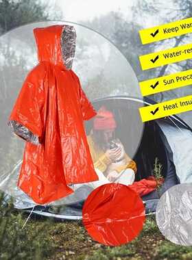 Emergency Blankets Poncho Hooded Reusable Thermal Blanket