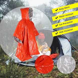 Emergency Blankets Poncho Hooded Reusable Thermal Blanket