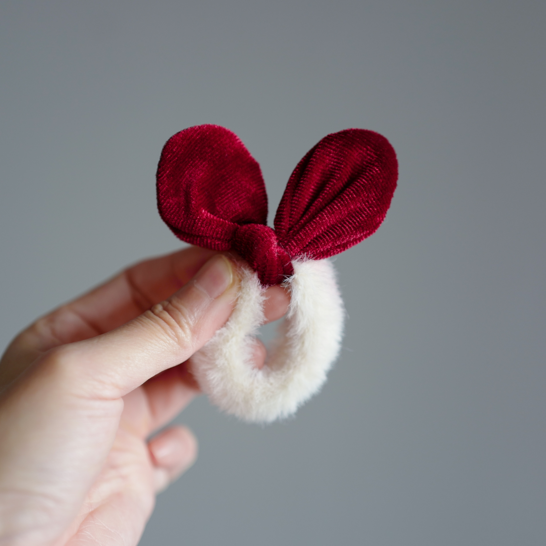 儿童丝绒兔耳朵马尾扎头绳发绳