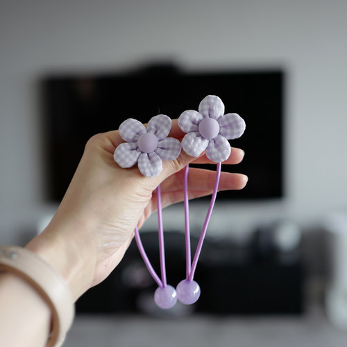手工花朵儿童橡皮筋发绳对扎