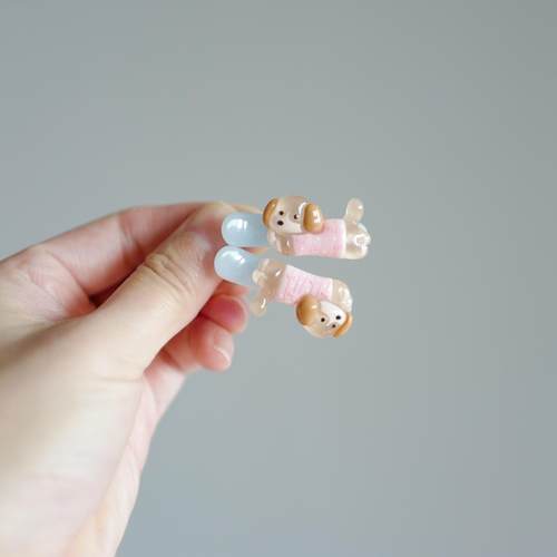 精致果冻小狗儿童小号碎发夹小女生刘海夹婴幼儿圆头侧边夹发卡子