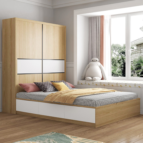 小户型多功能现代简约踏踏衣柜床