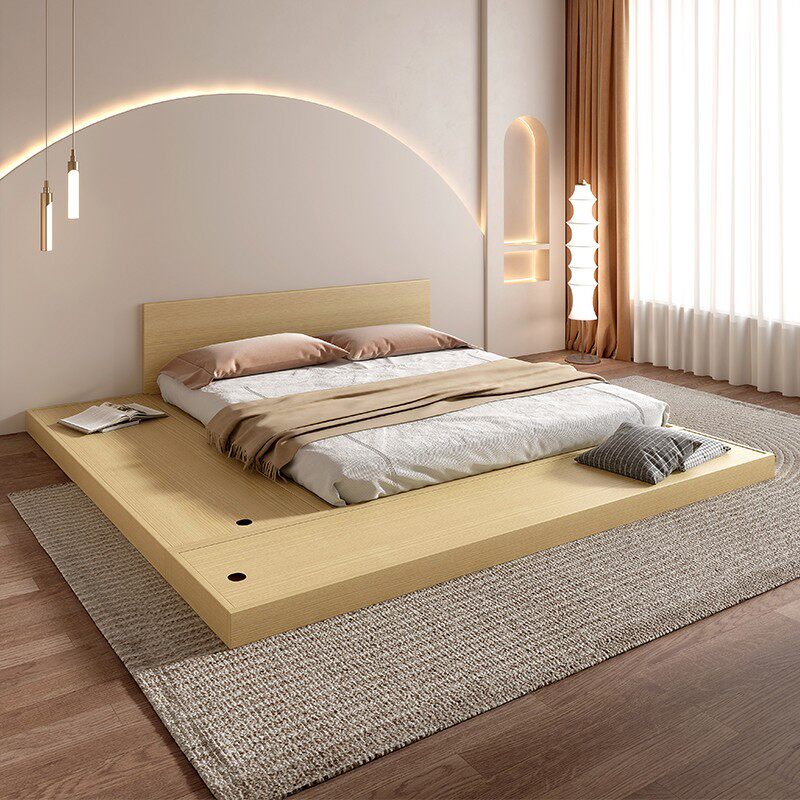 日式榻榻米落地矮床架子原木民宿床现代简约儿童房踏踏米地台床