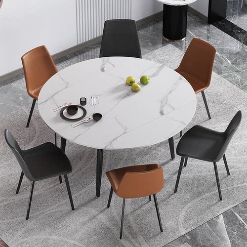 哑光岩板餐桌小户型家用桌子