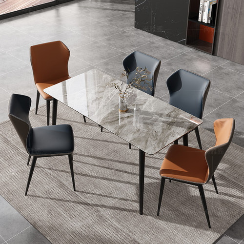 新款岩板餐桌椅子现代简约