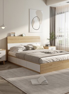 床现代简约榻榻米床北欧板式床小户型省空间床箱体床储物塌塌米床