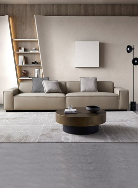 意式极简baxter真皮豆腐块沙发四人位方块直排大小户型头层牛皮