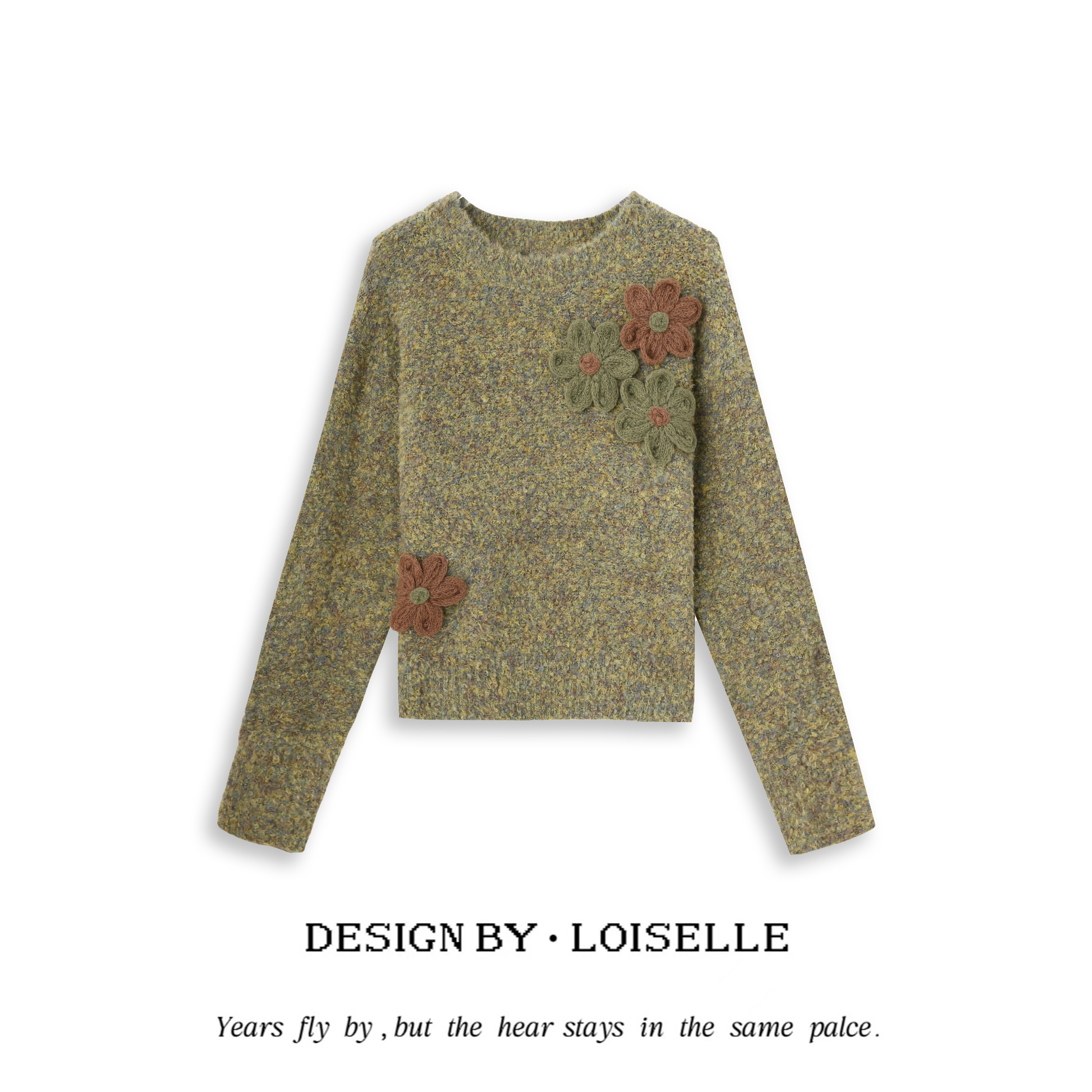 【年终盛典】LOISELLE洛赛儿【晨露玫瑰】时尚百搭休闲毛衣