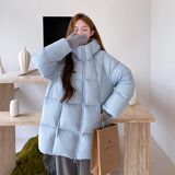 蓝色云朵泡芙羽绒服女2025冬季新款爆款小个子加厚保暖白鸭绒外套，女装羽绒服，2D122