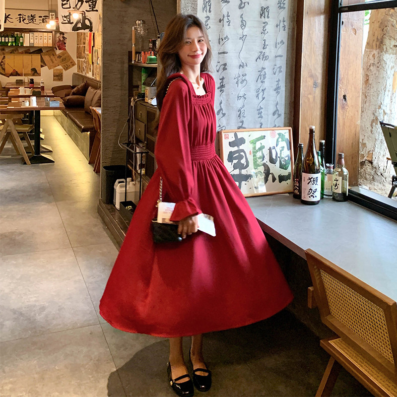 【档口有货】春装新年红长袖连衣裙 2D122-1515-P125控188图片