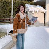 【有货】加厚羊羔毛皮毛一体外套2D122-2749-P205控298，女装短外套，2D122