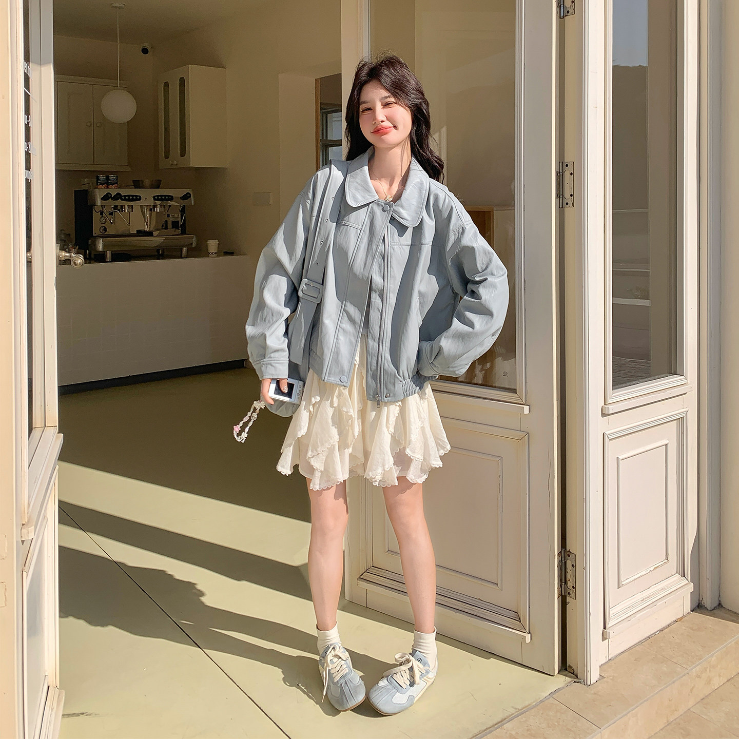 【有货】休闲皮衣外套（带包包）2D122-2805-P185控298,女装短外套,2D122