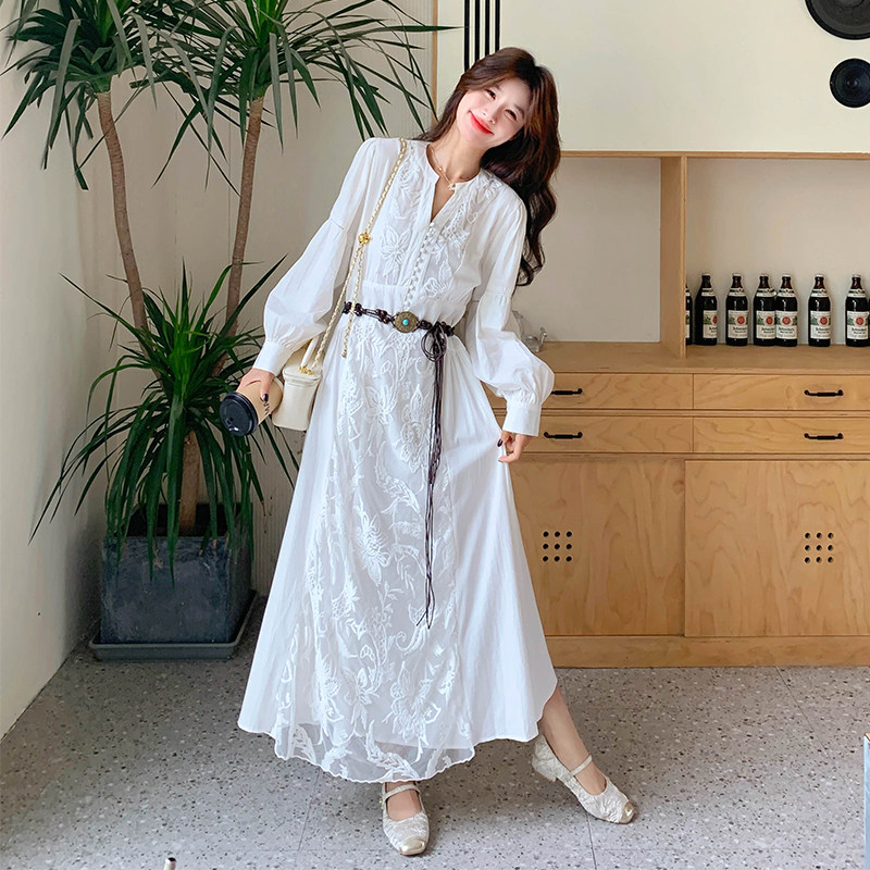 【档口有货】波西米亚连衣裙（配腰带）2D122-2713-P155控228,女装连衣裙,2D122