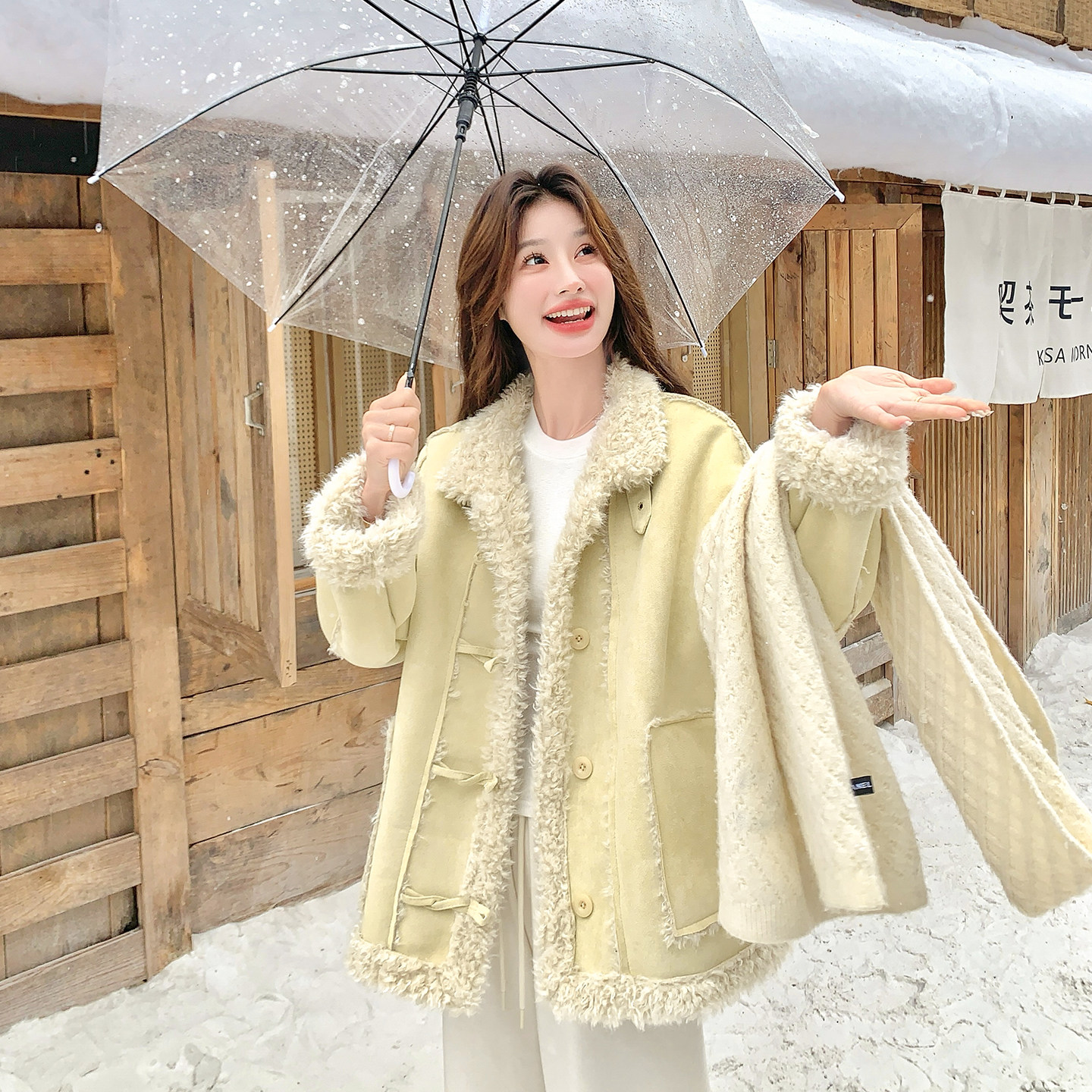 【档口有货】加厚皮毛一体外套2D122-2767-P205控298,女装短外套,2D122