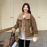 【有货】加厚羊羔毛皮毛一体外套2D122-2758-P205控298，女装短外套，2D122