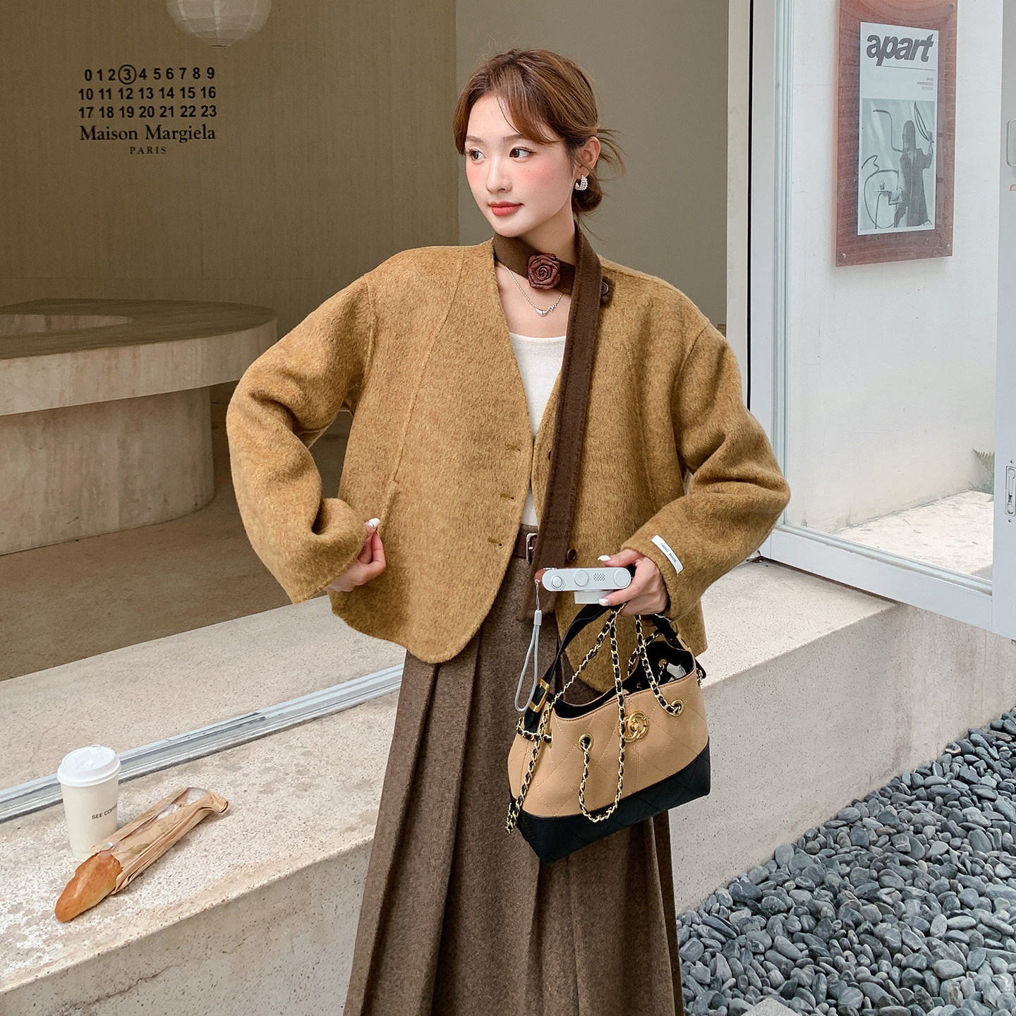 【有货】飘带短款双面呢大衣 2D122-2755-P235 控338图片