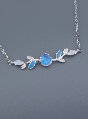 蓝砂石树叶手链高级感气质手环