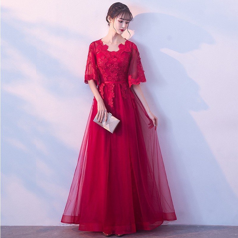 敬酒服新娘秋冬款酒红色平时可穿长袖长款显瘦孕妇结婚晚礼服裙女|ruв категории Женская одежда, Cвадебные платья, платье/вечернее платье - от Buy2taobao.com для оказания профессиональной услуги покупки агента Taobao