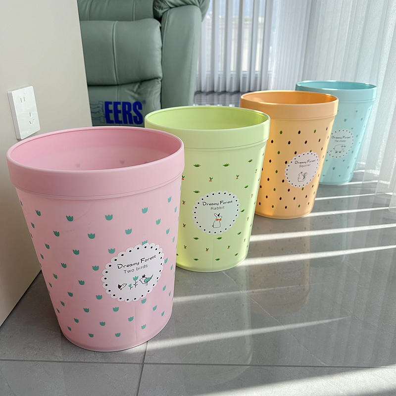 泰禾无盖圆桶形8L垃圾桶