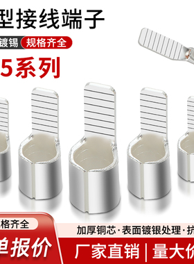 C45插针紫铜焊接铜鼻子 C45-1.5 4 6 10插片DZ47空开冷压接线端子