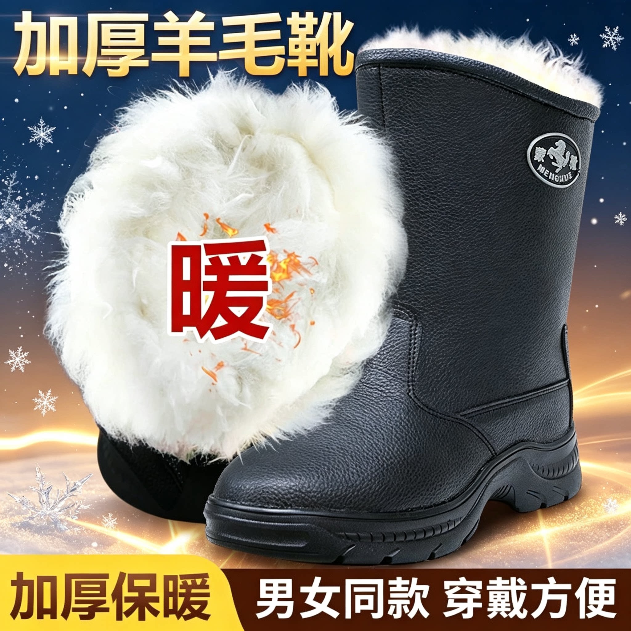 防水防雪棉鞋耐磨防滑保暖工作鞋