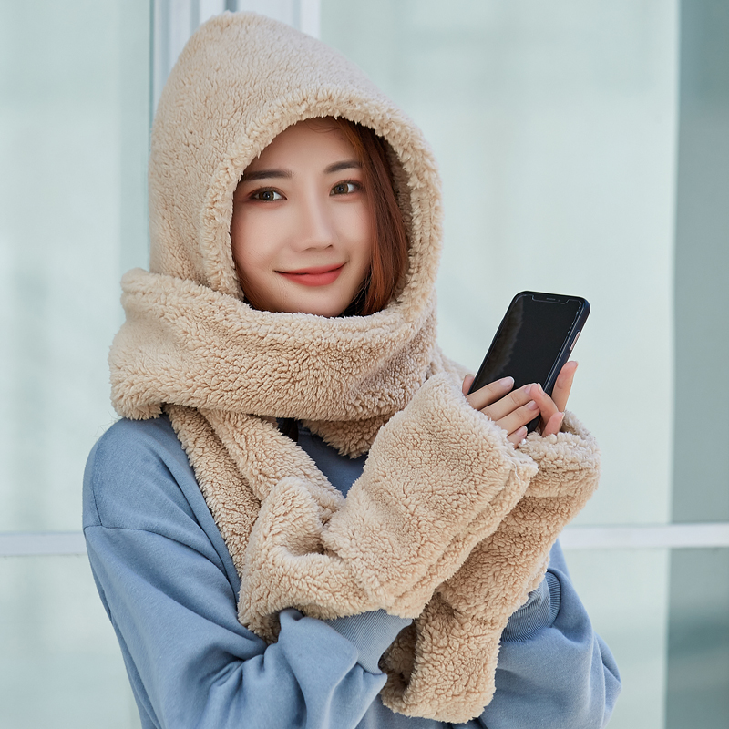 1套当3件用帽子围巾手套三件套