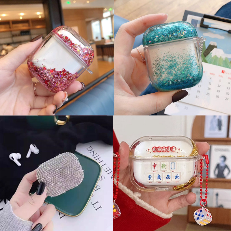 AirPods耳机壳液体流沙保护套