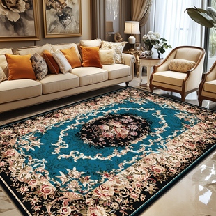 子凡古典欧式客厅地毯现代新中式沙发卧室毯法式免洗可擦厚茶几垫
