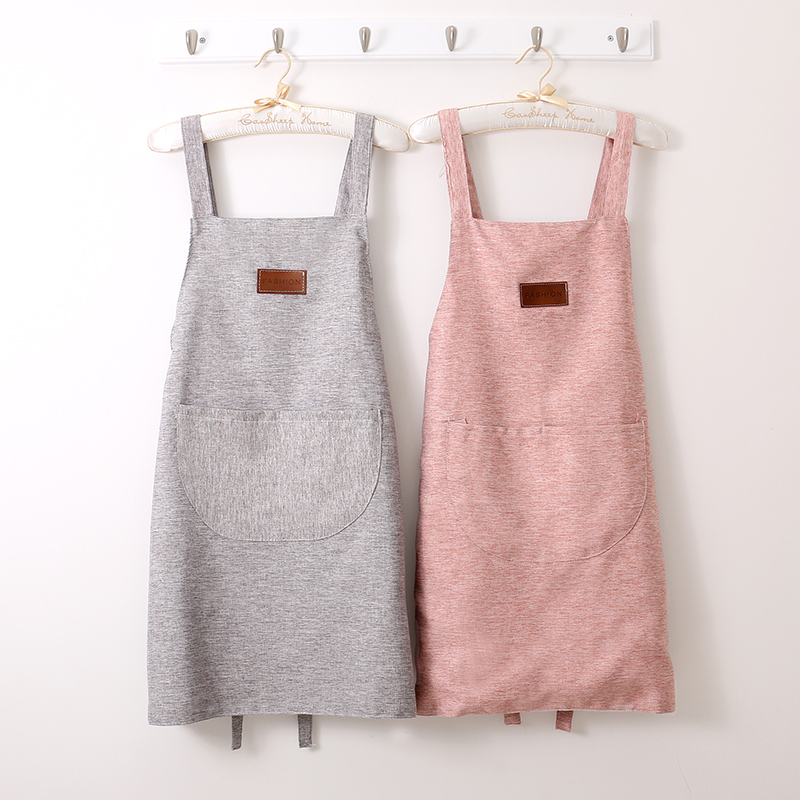 韩版时尚简约纯棉家用做饭围裙