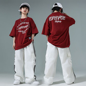 子hiphop街舞童装 嘻哈风街舞儿童潮服套装 男女童宽松T恤裤 演出服