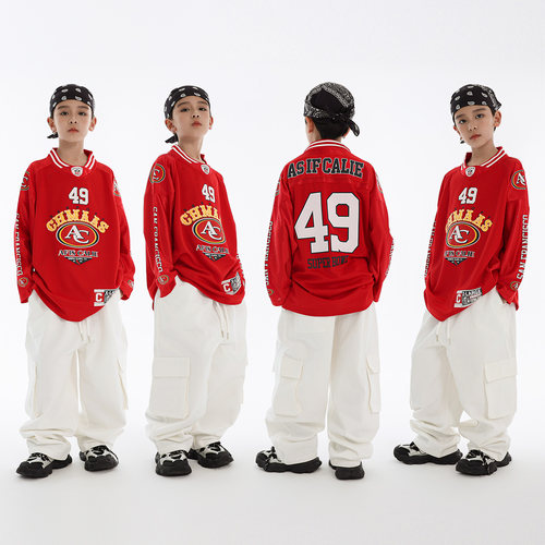 少儿hiphop街舞童装演出服嘻哈帅气上衣裤子儿童街舞潮服套装男童
