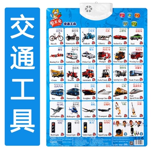 挂画挂图加减乘除认知点读发声书英文海报画有声读物学认识字母表